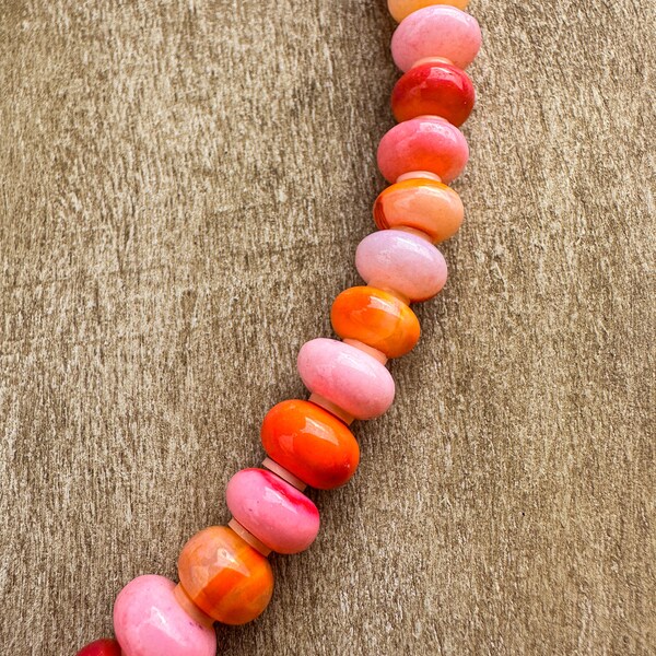 Stunning Sunset Orange Opal Candy Necklace - Handcrafted Gemstone Layer Jewelry