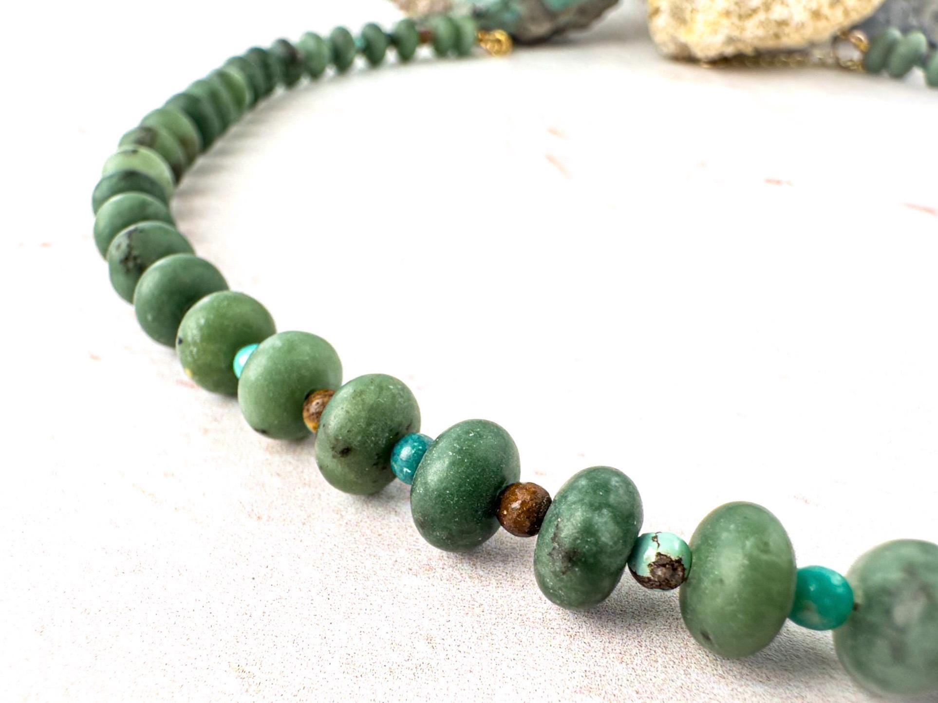 Shades of Green Gemstone Necklace - Gift for the Nature Lover - Thumbnail 3