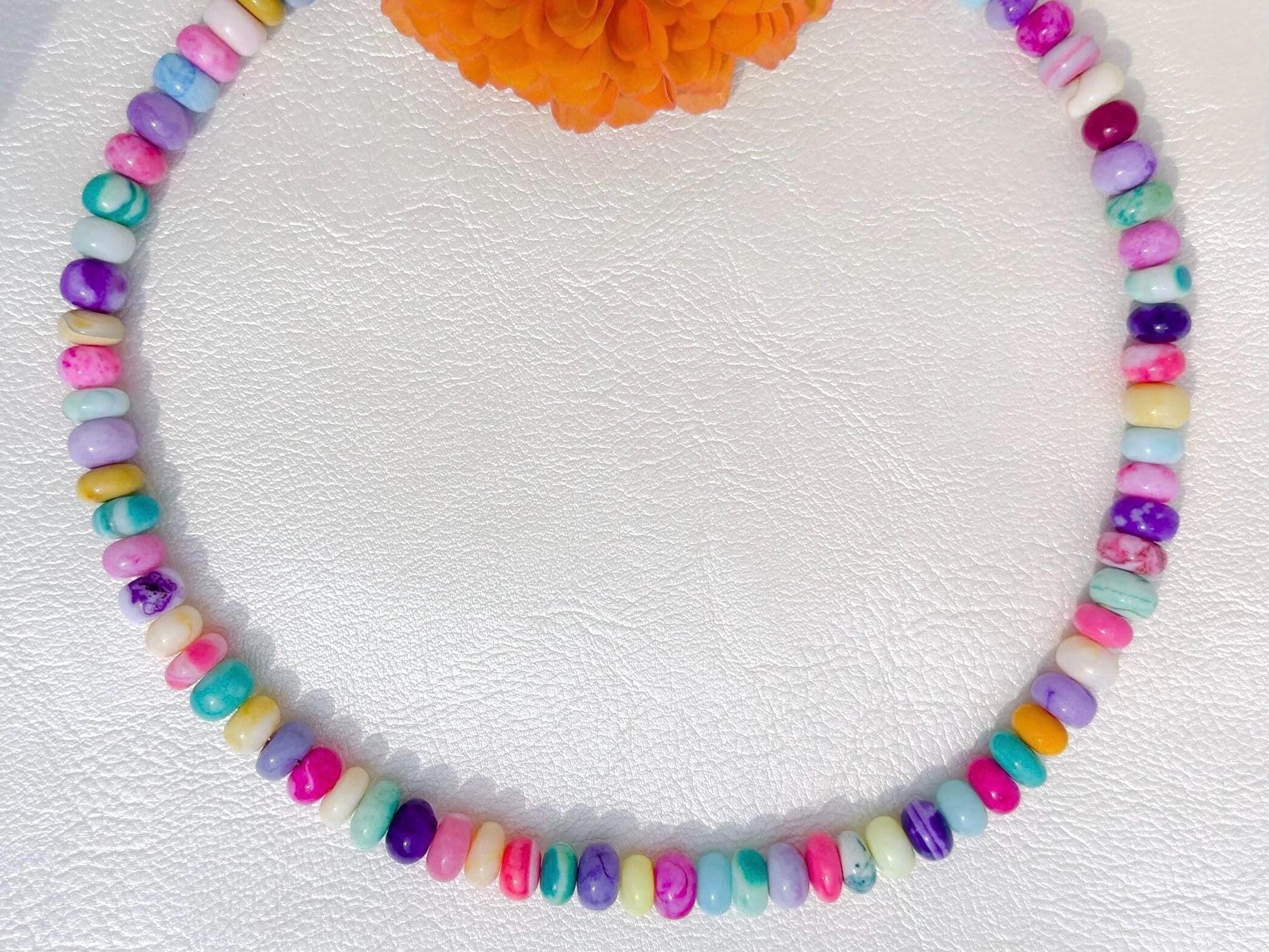 Vibrant Multicolored Candy Choker - Opal Layer Necklace for the Boho Chic - Thumbnail 3