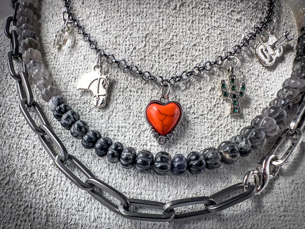 Fun Western Gemstones Charm Necklace - Gift for the Horselover - Thumbnail 2