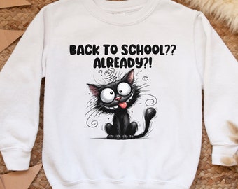 Kids Back To School Shirt Black Cat T-shirt Funny Cat Shirt First Day of School T shirt Elementary School Shirt Funny Back To School TShirt
