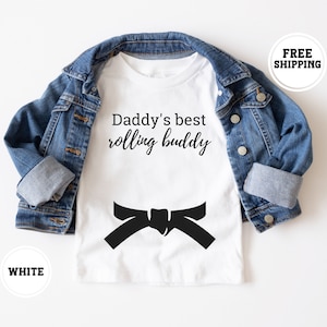 Daddy&#39;s Best Rolling Buddy Bodysuit Cute Brazilian Jiu Jitsu Baby Bodysuit BJJ Bodysuit Martial Arts Kids Shirt BJJ Toddler Shirt Funny BJJ
