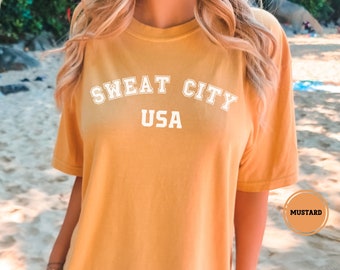 Comfort Colors Summer Shirt, Vacation T-shirt, Sweat City Shirt, Custom Summer Tshirt, Beach Shirt, Summer Vacay Shirt, Summer Bright Tee