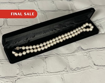 Pearl Necklace Japanese Akoya 8 mm Pearl Necklace Silver Clasp 16 in Necklace Jewelry AAA+ Quality Pearl Necklace Gift for Women Wife Gift