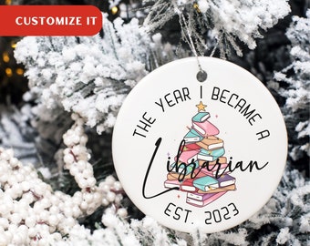 Christmas Ornament Custom Librarian Ornament Gift For Librarian The Year I Became A Librarian Christmas Ornament Gift Personalized Librarian