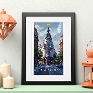 Madrid Travel Poster - Vibrant Digital Art Print of Madrid, Spain - Perfect for Home Decor and Gift Giving