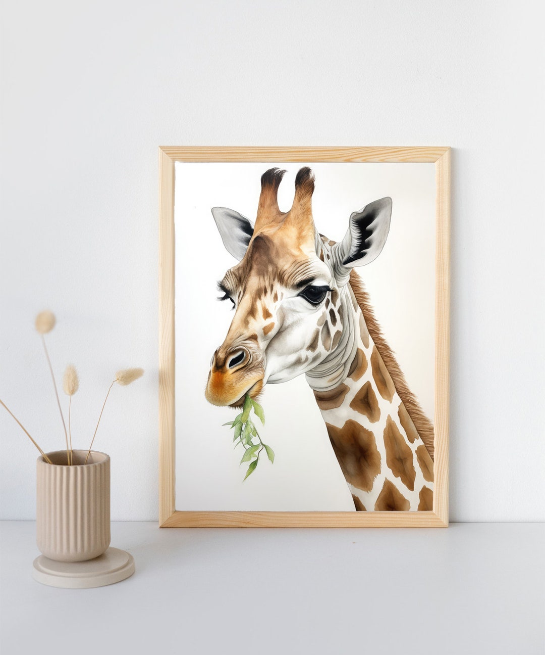 Giraffe Wall Art Printable Animal Wall Art Giraffe Water - Etsy