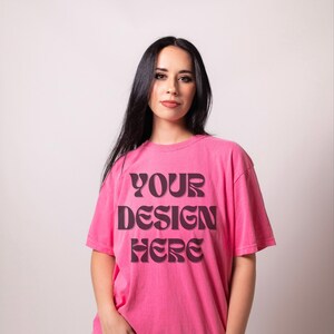 Comfort Colors Crunchberry Mockup | C1717 Crunchberry Shirt Mockup | Studio Model C1717 Mockup | Trendy Tshirt Mockup | Aesthetic Mockups