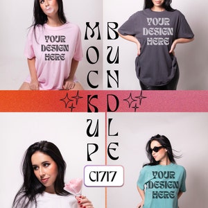 C1717 Mock Up Bundle | Tshirt Mock Up Collection | Whole Shop Bundle | Comfort Colors Trendy Mock Ups | Multiple C1717 Mockups | C1717 Model