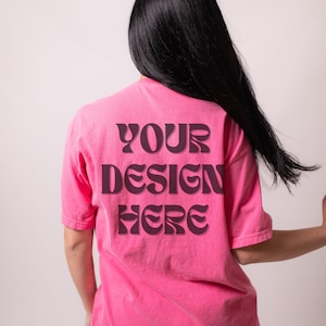 C1717 Crunchberry Mockup | Comfort Colors Crunchberry Tshirt | Trendy C1717 Model Mockup | Summer Tshirt Mockup | Studio Model Mockups