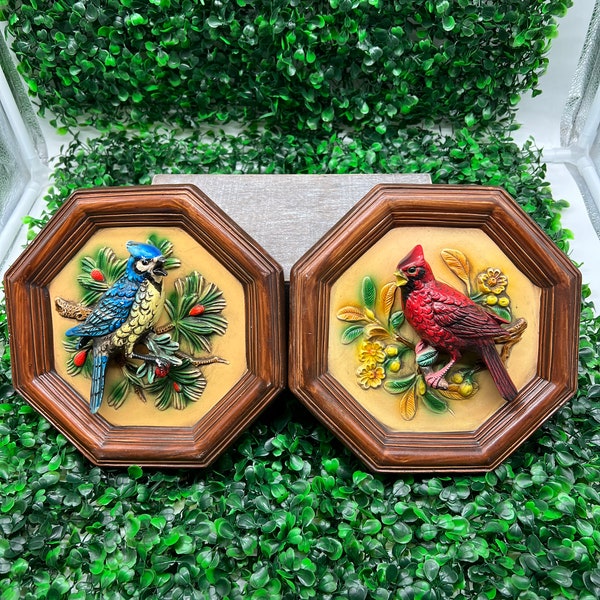 Vintage Napco bird wall plaques