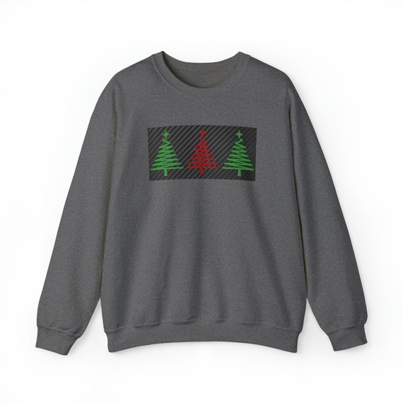 Carbon Fiber Christmas Sweatshirt Christmas Trees Carbon Fiber