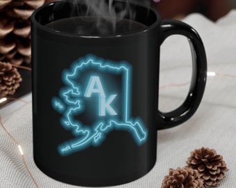 Andaz Press 11oz Alaska State Coffee Mug - Aqua Blue Watercolor Design (1-Pack) - View #3