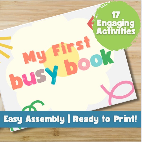 Busy Book for Toddlers Preschool Sheets Activities quiet busy book binder Toddler printable 1 year old toddler quiet book My first Busy bok