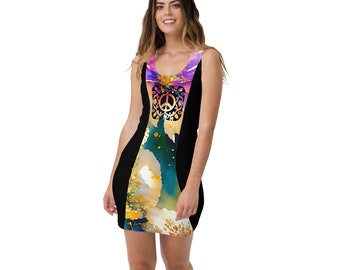 Flower of Peace #1 PaceFiori with Peace Sign | Sublimation Cut & Sew Dress