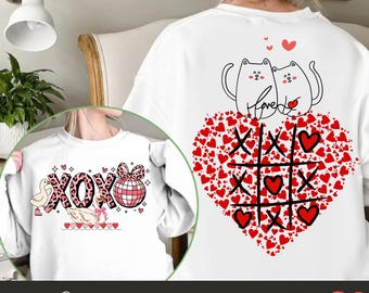 Corazón de San Valentín PNG, diseño de sublimación XOXO (descarga digital)
