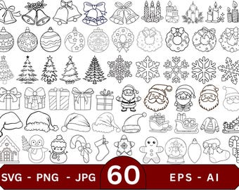 Paquete SVG navideño: diseños compatibles con Cricut, uso comercial (descarga instantánea)