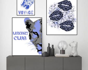 Leopard Print Wall Art Set, Trendy Fashion Decor (Digital Download)