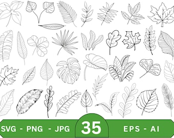 Paquete SVG de hojas: Arce, otoño, hojas de boda (descarga digital)