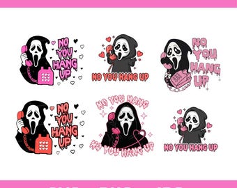 Paquete SVG divertido de Ghostface para San Valentín: No cuelgues (descarga instantánea)