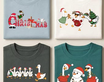 Pato navideño vintage PNG: Clipart navideño para Cricut, Sublimación