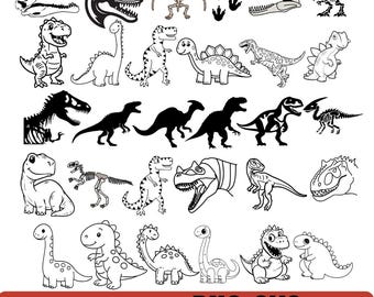 Clipart de dinosaurios, paquete SVG de dinosaurios para niños (descarga instantánea)