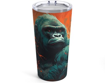 アフリカゾウのタンブラー：断熱ステンレススチール製 20オンス