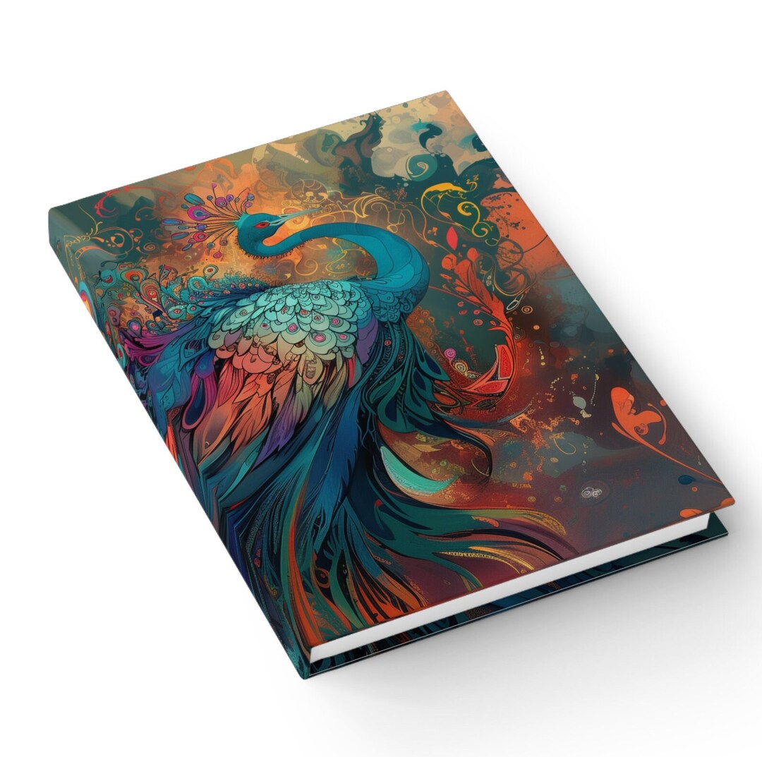 Journal - Ruled Line, Mucha-inspired, Peacock, Art Nouveau Journal ...