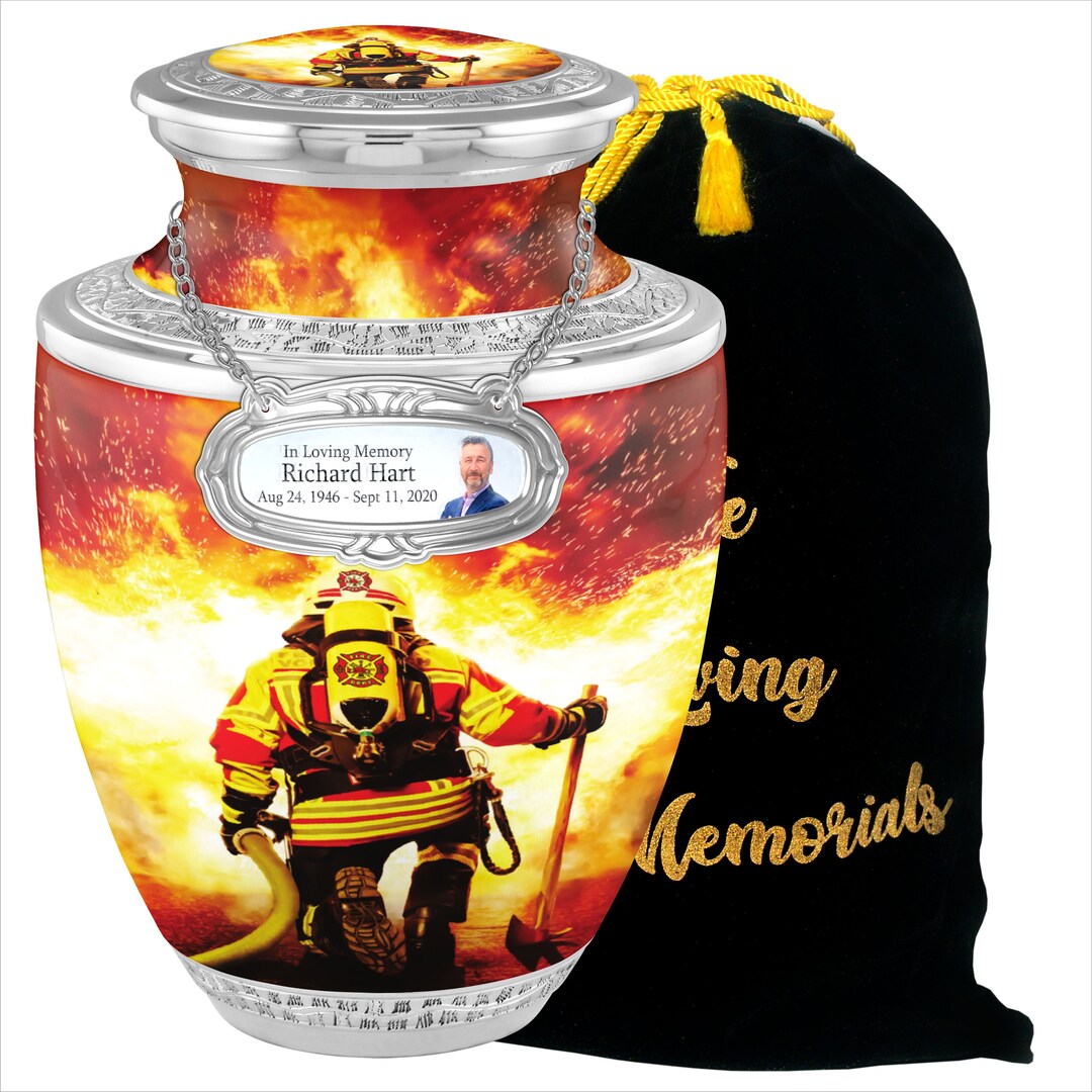 Firefighters Urns for Human Ashes Urn With Photo Urn for Etsy Canada