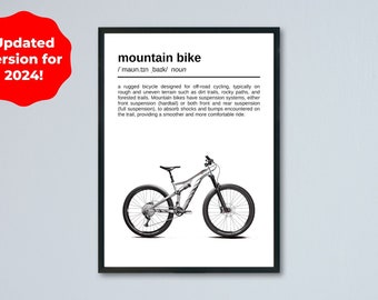 Mountain Bike Printable Poster, Minimalist Bike Poster, Cyclist's Gift, Digital Download Art Print, Mountain Biking Wall Decor, Cycling Art