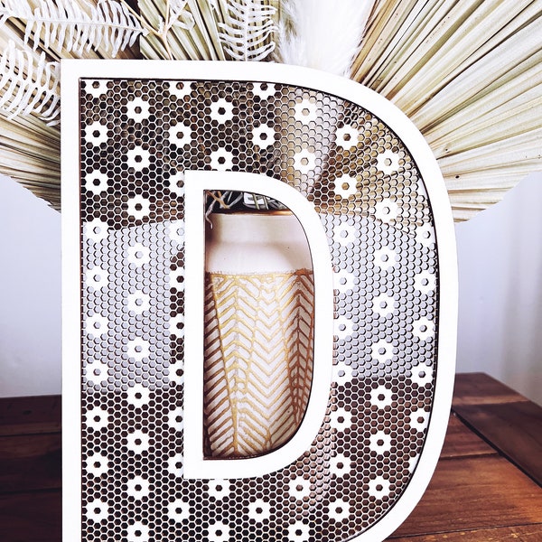 Rattan letter sign | Aesthetic decor | Boho decor | Bookshelf decor | daisy rattan letter decor | couples initials decor | wedding decor|