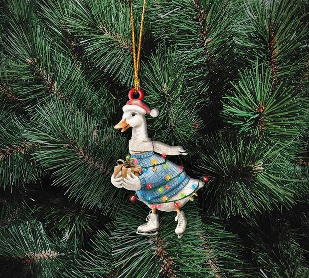 Christmas Goose Ornament Goose Ornament Goose Art Ornament Etsy