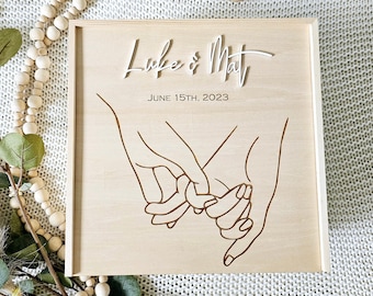 Personalized Wood Memory Box, Engraved Wedding Gift, Valentine's gift