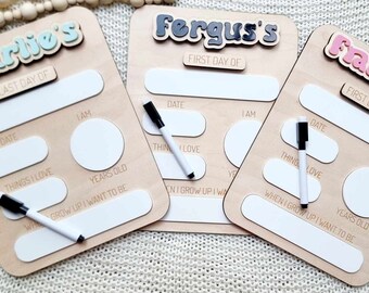 Personalized First Day Of School Board, Reusable Dry Erase Sign