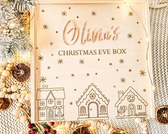 Personalized Wooden Christmas Eve Box, Family Xmas Eve, Reusable Christmas Box Christmas Eve Box, Christmas Box, Personalized Christmas