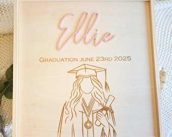 Personalized Wooden Graduation Memory Box, Custom Engraved Keepsake Gift for Graduate, Class of 2026, College or High School Grad Gift