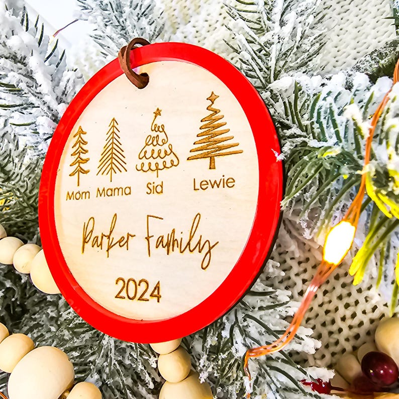 Personalized Family Ornament, New Family Christmas Gift 2024, Custom