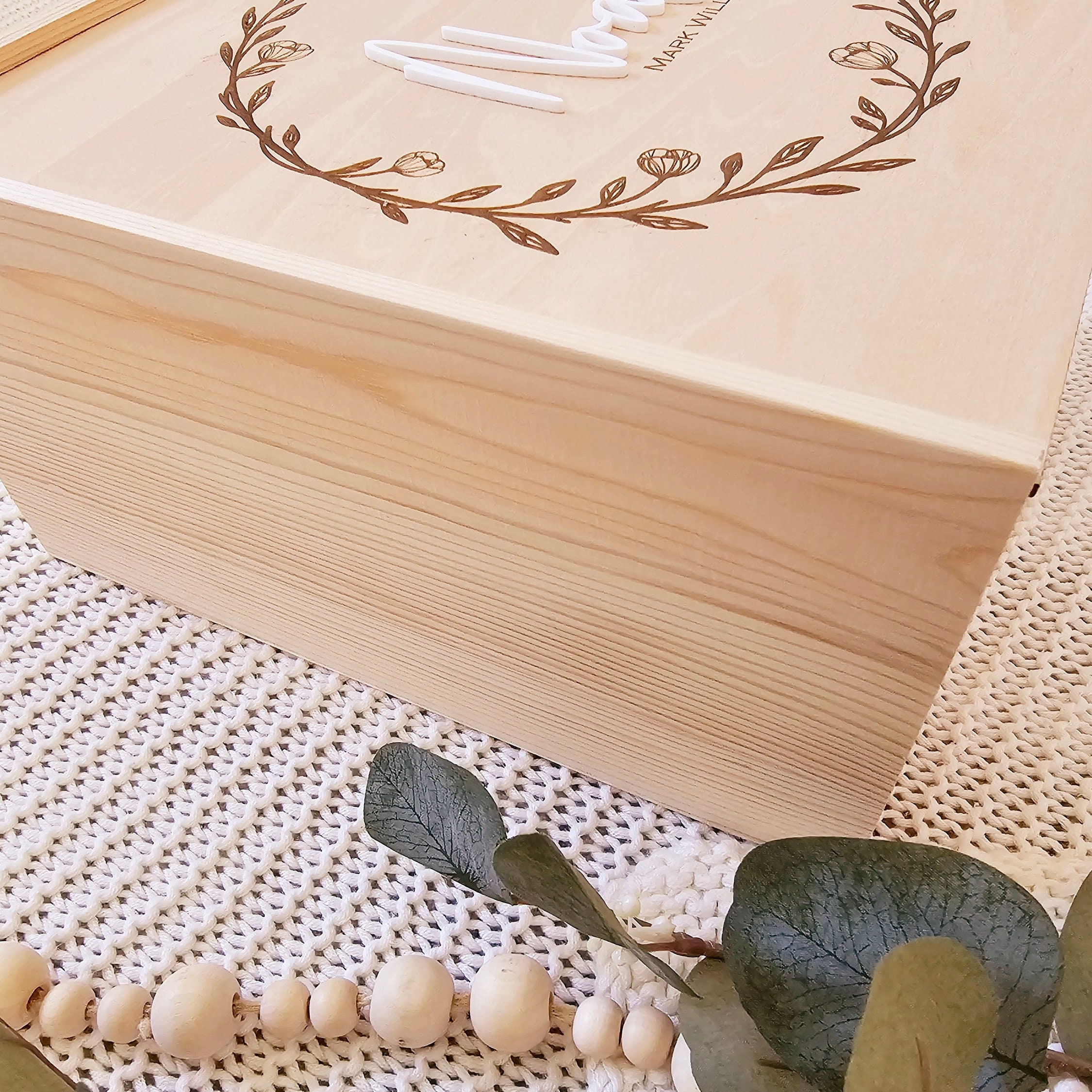 Memory Box, Wooden Keepsake Box, Custom Memory Box, New Baby Box, Baby ...