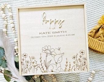 Personalized Baby Memory Box, Engraved Keepsake Box, New Mom Gift
