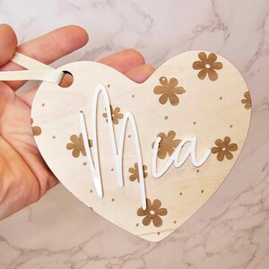 Valentine&#39;s Day Basket Tag, Personalized Valentine&#39;s Day Name Tag, Custom Basket Tag, Acrylic Heart Name Tag, Acrylic Heart Tag, Acrylic Tag