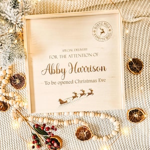 Caja de Nochebuena de madera personalizada, Nochebuena familiar, Caja navideña reutilizable Caja de Nochebuena, Caja navideña, Navidad personalizada