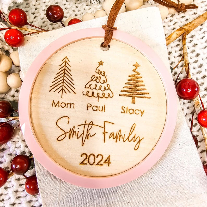 Personalized Family Ornament, New Family Christmas Gift 2024, Custom