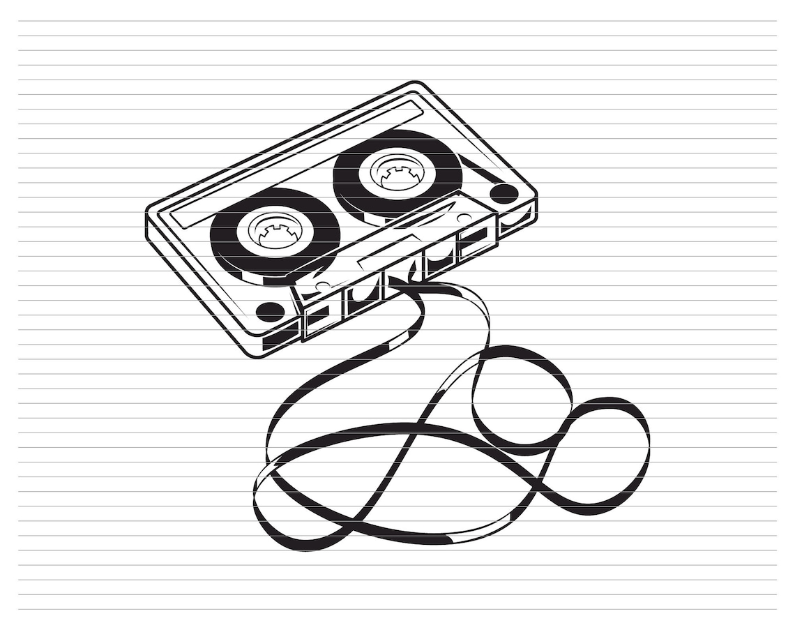 CASSETTE TAPE SVG, Cassette Tape Music, Retro Cassette Tape Clipart