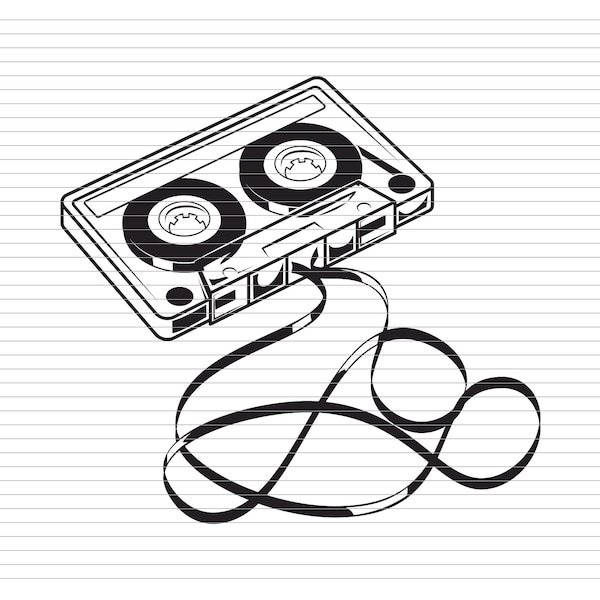 CASSETTE TAPE SVG, cassette tape music, retro cassette tape clipart, cassette music 80', vintage cassette tape svg retro cassette music, p34