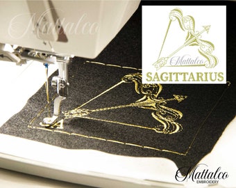 Sagittarius Zodiac Sign Embroidery Constellation Sagittarius Star Sign golden star signs embroidery pattern machine embroidery design, mat17