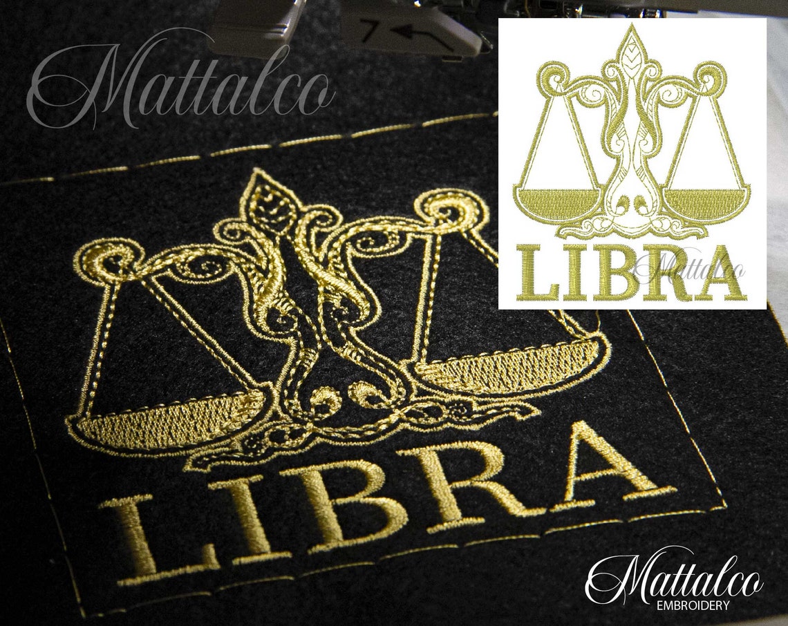 Libra Star Sign Pattern Libra Zodiac Sign Embroidery, Constellation Libra Star Sign, Golden ...