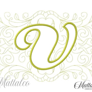 Letter V Monogram Embroidery alphabet letter V golden letter V monogram letter V monogram design letter V big size instant download, mat52-v