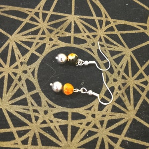 Positivly Charged fire agate and sterling silver earrings