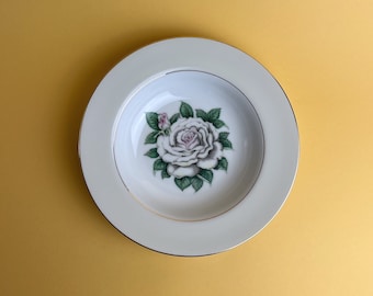 White Rose Soup Bowl