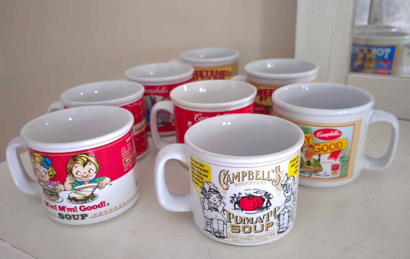 Campbell soup bowls mugs - Etsy 日本